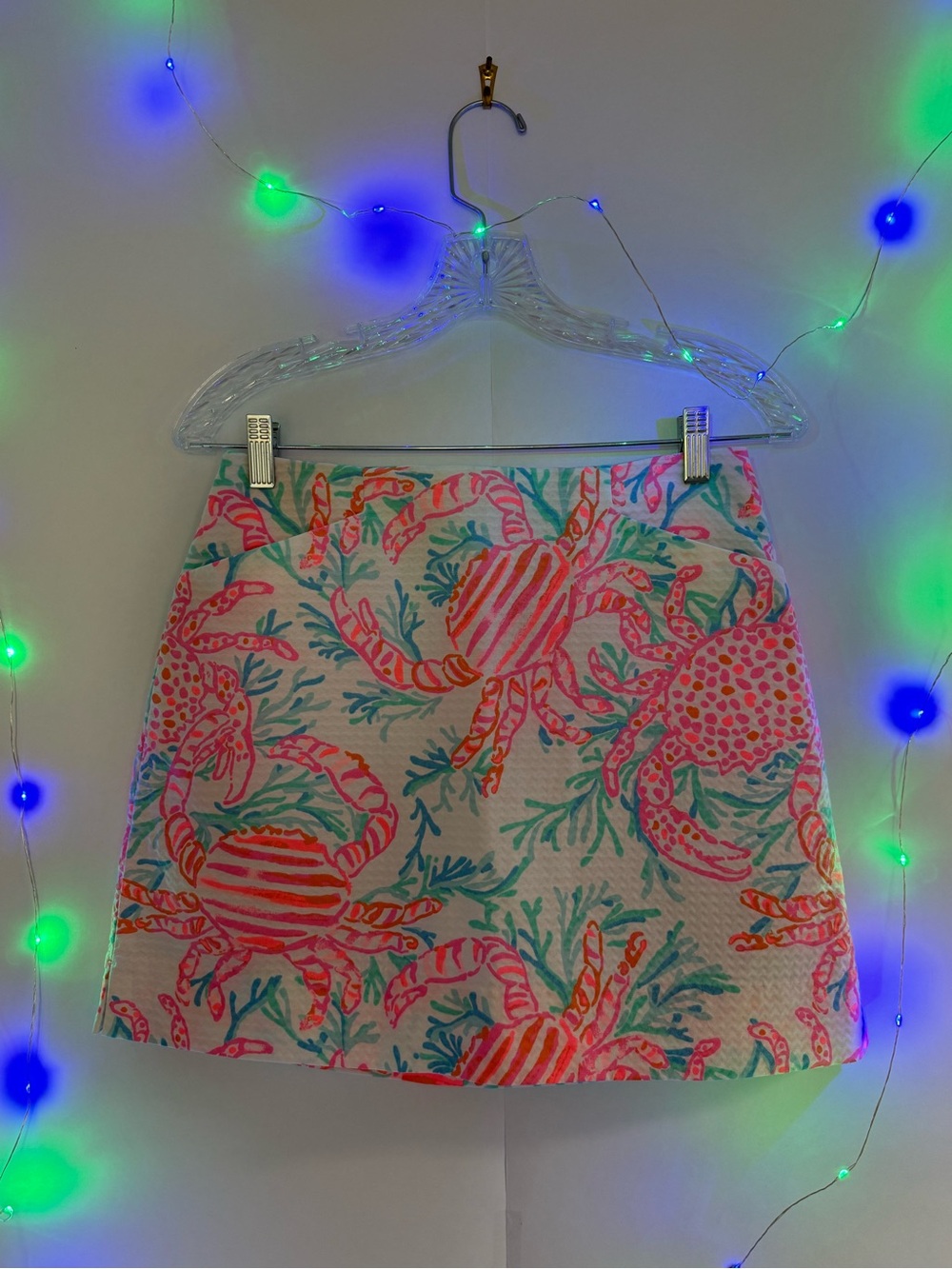 Lilly Pulitzer Women's White & Pink Printed Mini Skirt / Skort - Picture 7 of 12